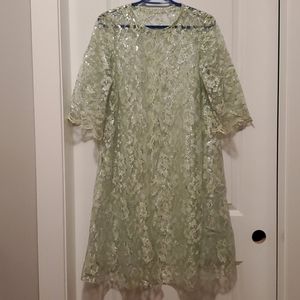 Elegant Lace Sleepwear Dress in Green